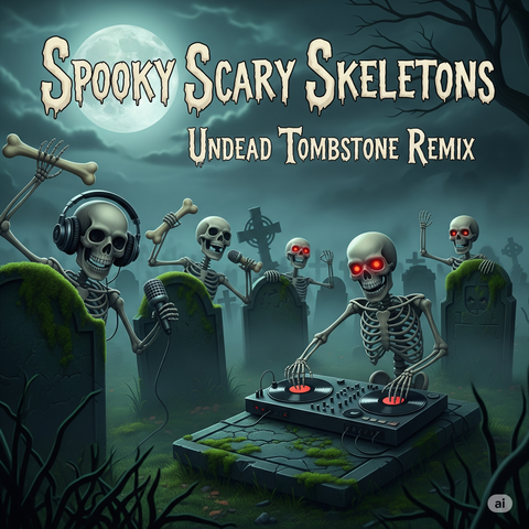 Spooky, Scary Skeletons Undead Tombstone Remix